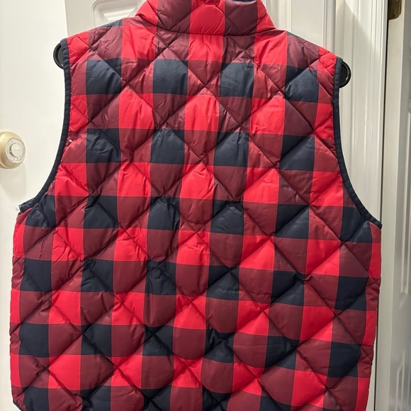 J. Crew Excursion Buffalo Check Plaid Quilted Down Puff Vest Size Large - Picture 6 of 9